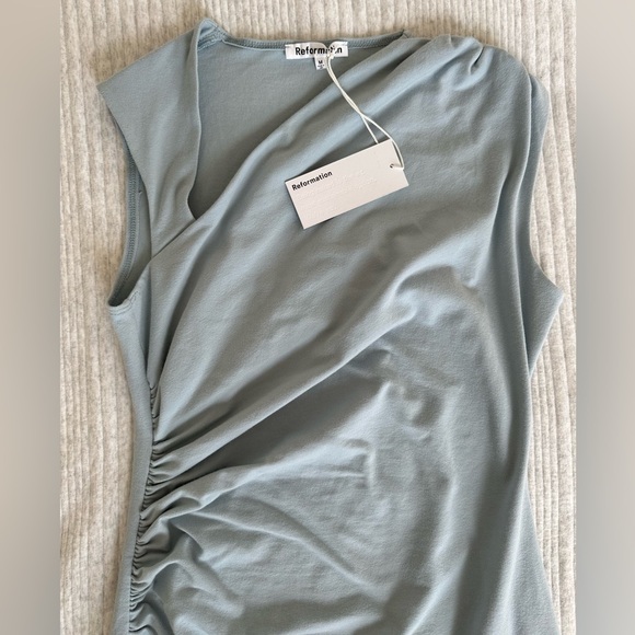 BNWT Reformation Blue Midi Dress Size M - Picture 2 of 2